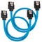 Corsair Premium Sleeved SATA Cable, blue 30cm - 2 pack