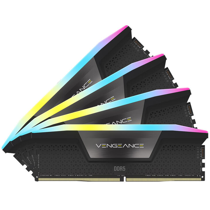 Corsair Vengeance RGB DDR5-6400 RAM, CL32, XMP - 64 GB Quad-Kit, black image number 1