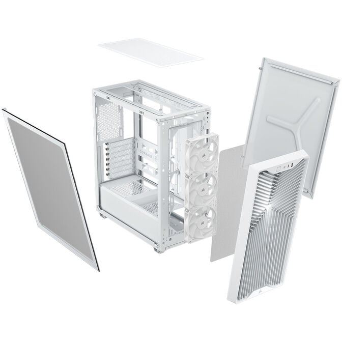 Corsair 3200D RS PC Case, Mid Tower, ATX, Tempered Glass - White image number 7