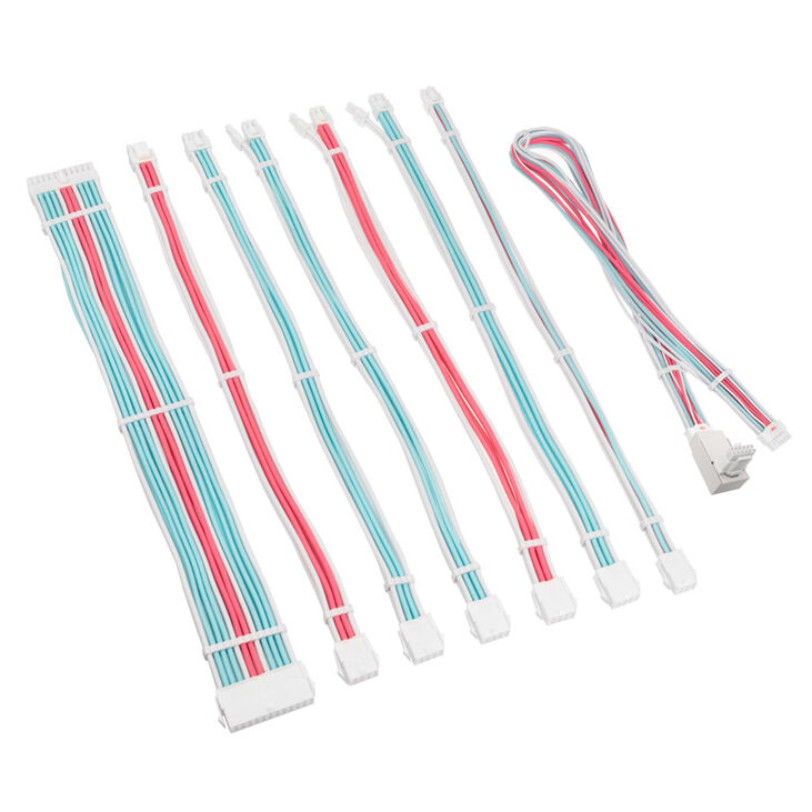 Kolink Core Pro Braided Cable Extension Kit 12V-2x6 Typ 1 - Brilliant White/Neon Blue/Pure Pink image number 1
