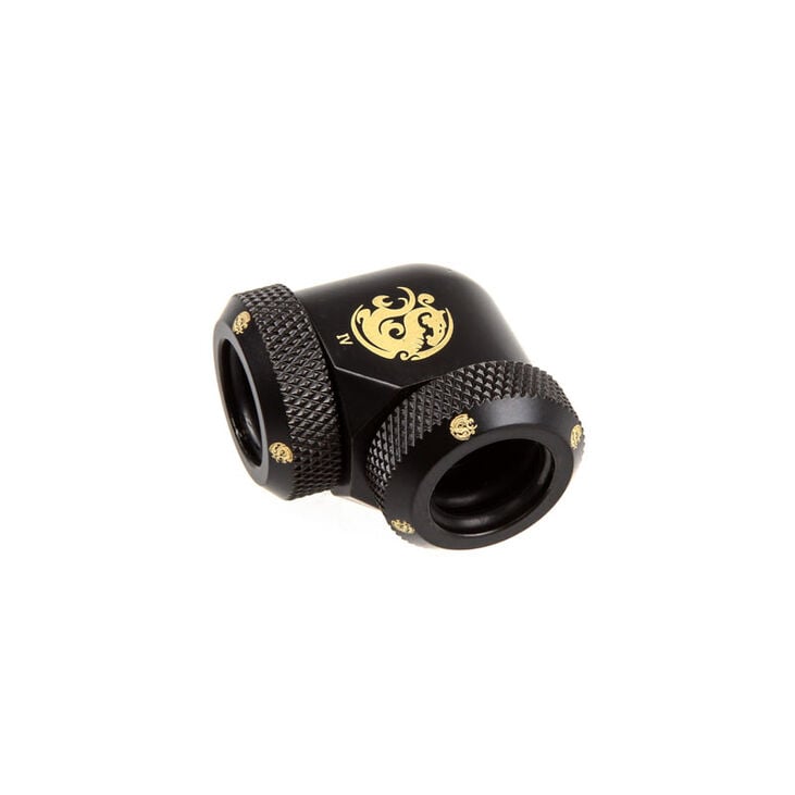 Bitspower Multi-Link Adapter 90 Grad 12mm AD auf 12mm AD Hardtube - carbon schwarz image number 0