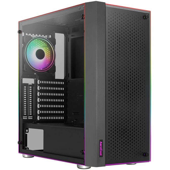 Aerocool Skribble Midi-Tower, Tempered Glass - schwarz image number 1
