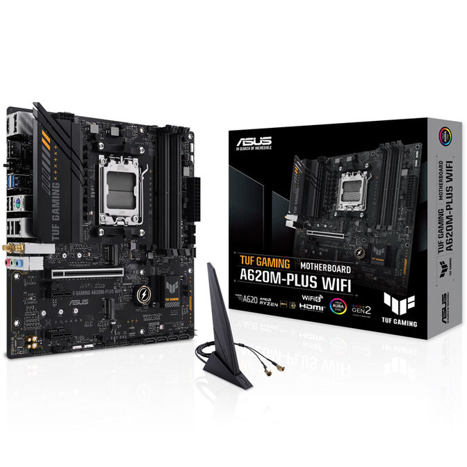 ASUS TUF Gaming A620M-Plus WiFi, AMD A620 Mainboard - Sockel AM5, DDR5 image number 0