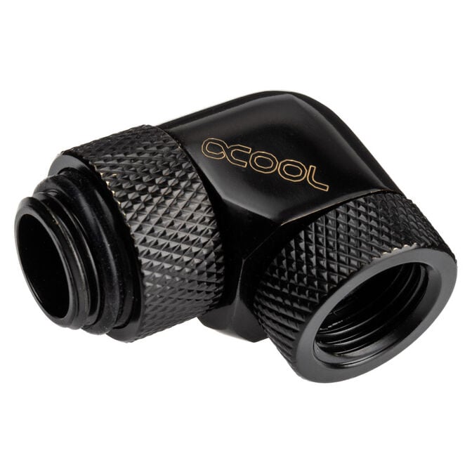 Alphacool Eiszapfen Angle Adapter 90 Degrees Rotatable G1/4 Female to G1/4 Male - Black image number 0