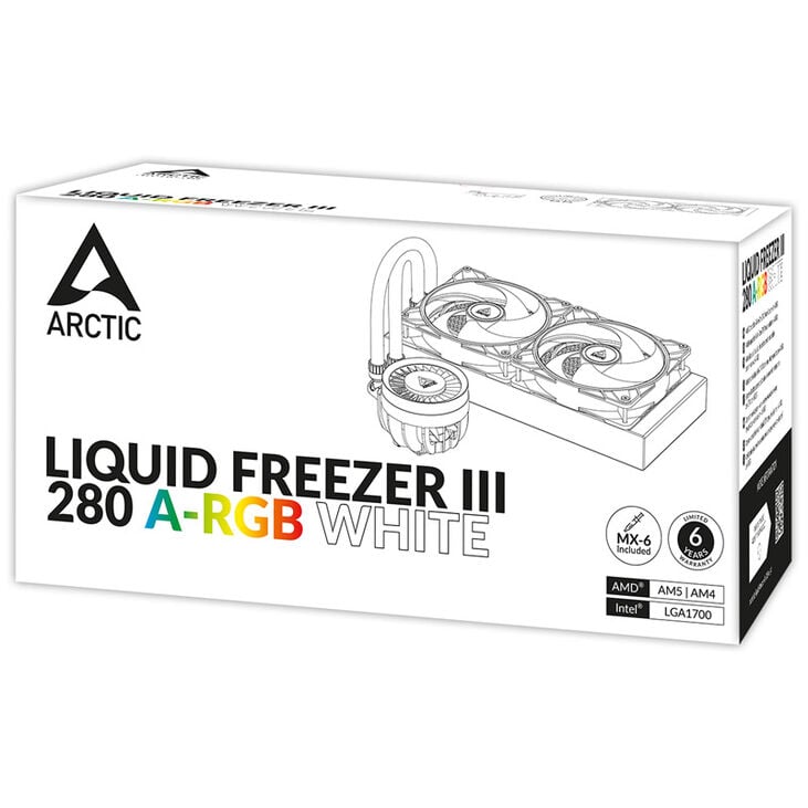 Arctic Liquid Freezer III ARGB White AIO Cooler - 280mm image number 6
