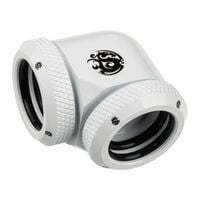 Bitspower Adapter 90 Degree 16mm OD Hardtube to 16mm OD Hardtube - white