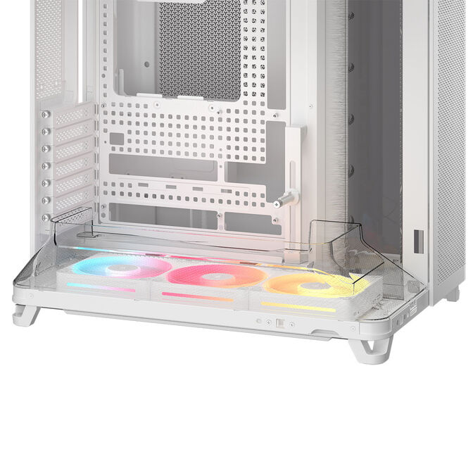 Corsair AIR 5400 LX-R LINK PC Case, Mid Tower, Tempered Glass, RGB - includes 3x 120mm Fans, white image number 10