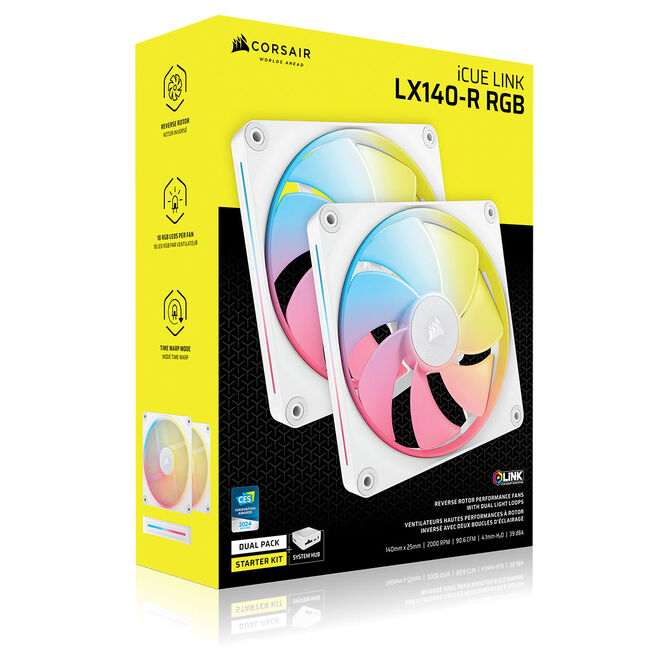 Corsair iCUE Link LX140-R RGB L&uuml;fter, PWM - 2er-Pack, 140mm, wei&szlig; image number 14