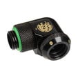 Bitspower Multi-Link Adapter Connection 90 Degrees G1/4 Inch Female Thread to 12mm Outer Diameter Hard Tube - Rotatable, Black image number null
