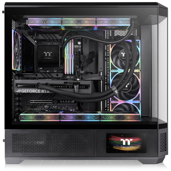Thermaltake View 600 TG PC-Geh&auml;use, Big-Tower, E-ATX, ARGB, Tempered Glass - schwarz image number 4