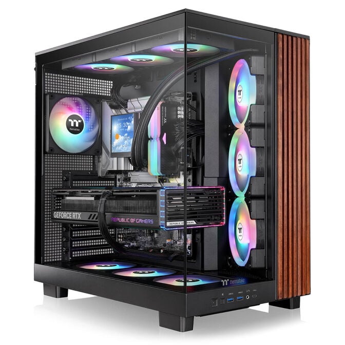 Thermaltake View 380 XL WS ARGB PC Case, Mid Tower, ATX, ARGB, Tempered Glass - Black image number 1