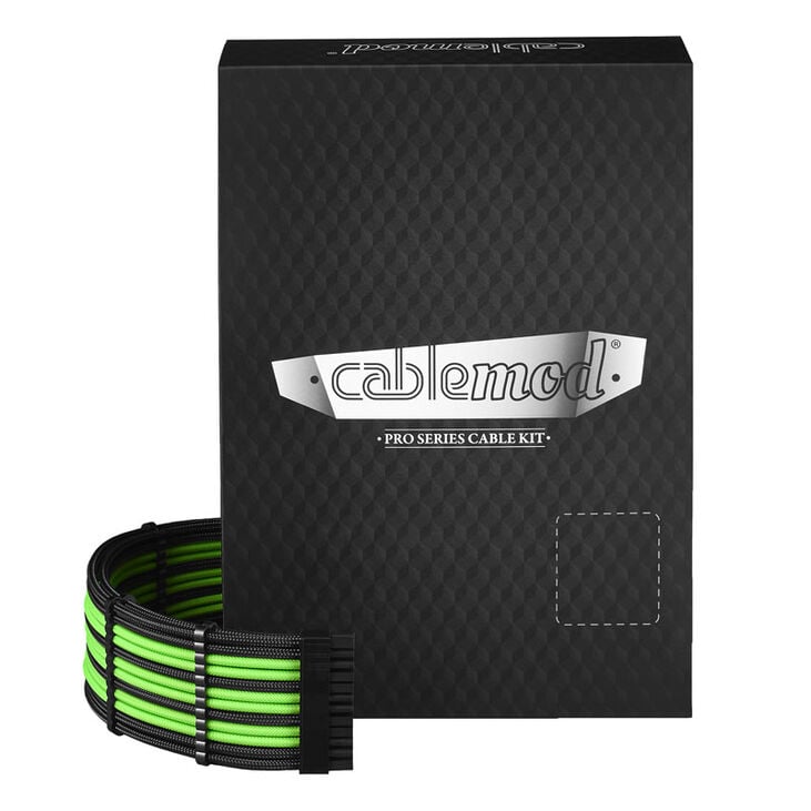 CableMod C-Series PRO ModMesh Cable Kit für RMi/RMx/RM (Black Label) - schwarz/hellgrün image number 0