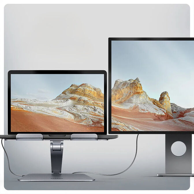 AXAGON HMC-STND Stand for Laptops and Tablets, USB-C Hub - silver image number 5