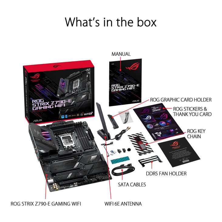 ASUS ROG Strix Z790-E Gaming WiFi Motherboard, Socket 1700, Intel Z790, ATX, DDR5 image number 2