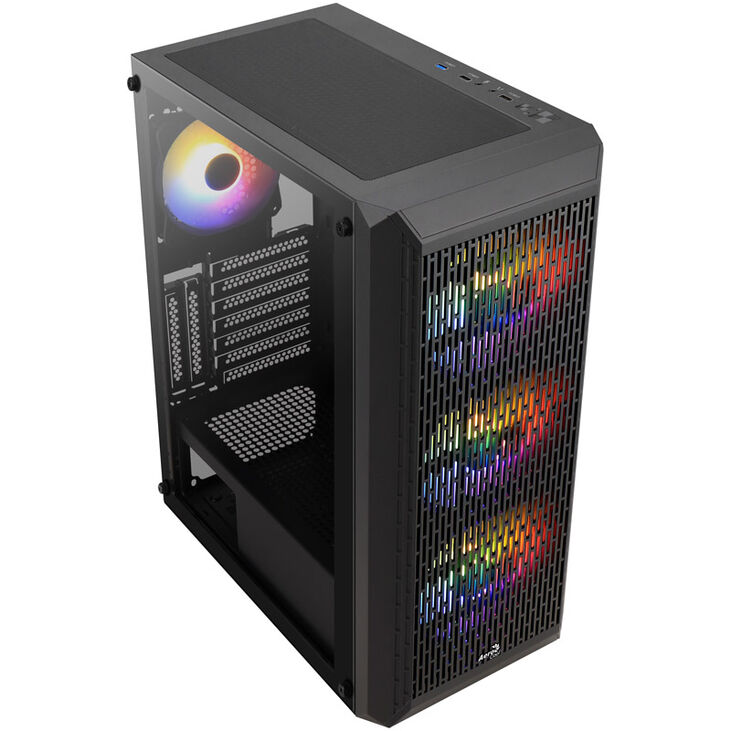 Aerocool Beam-G-BK-v2 Midi-Tower, Tempered Glass - schwarz image number 1