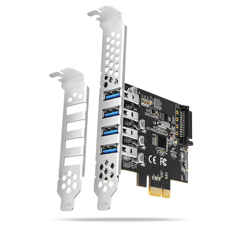 AXAGON PCEU-43RS PCIe Adapter 4x USB3.0 UASP VIA, 15-pin SATA power supply image number 0