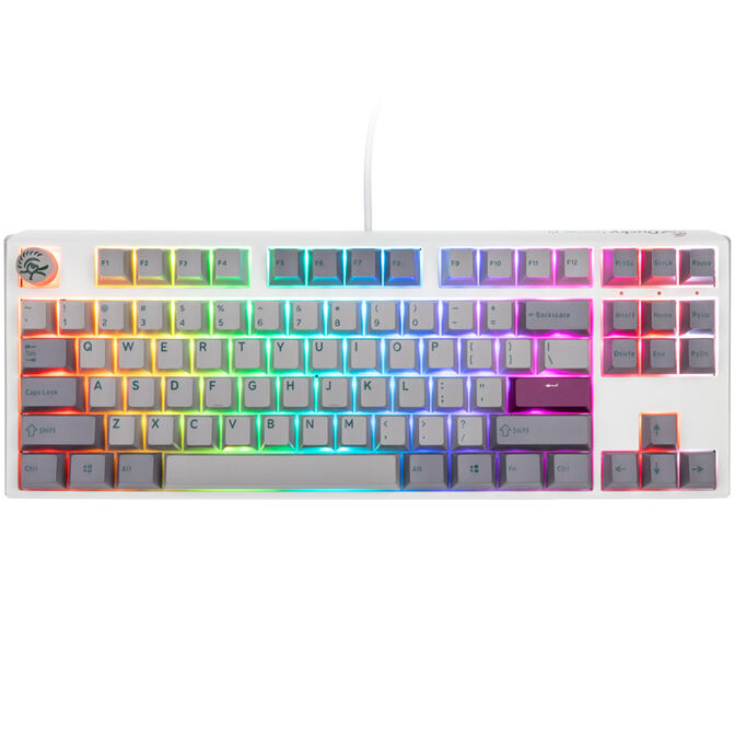 Ducky One 3 Mist Grey TKL Gaming Keyboard, RGB LED - MX-Speed-Silver (US) image number 1