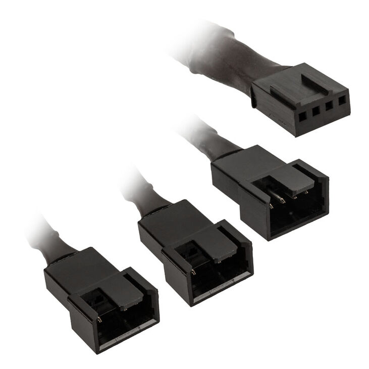 Kolink 1-3 PWM Fan Splitter Cable - 35 cm, braided, black image number 0