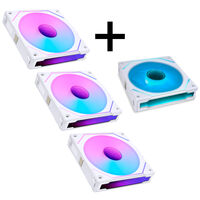 Lian Lian Li "4er Pack" - 3x UNI FAN SL-INF 120 ARGB Reverse Blade PWM L&uuml;fter & 1x Standard Blade, 120mm - wei&szlig; (Ohne Controller)