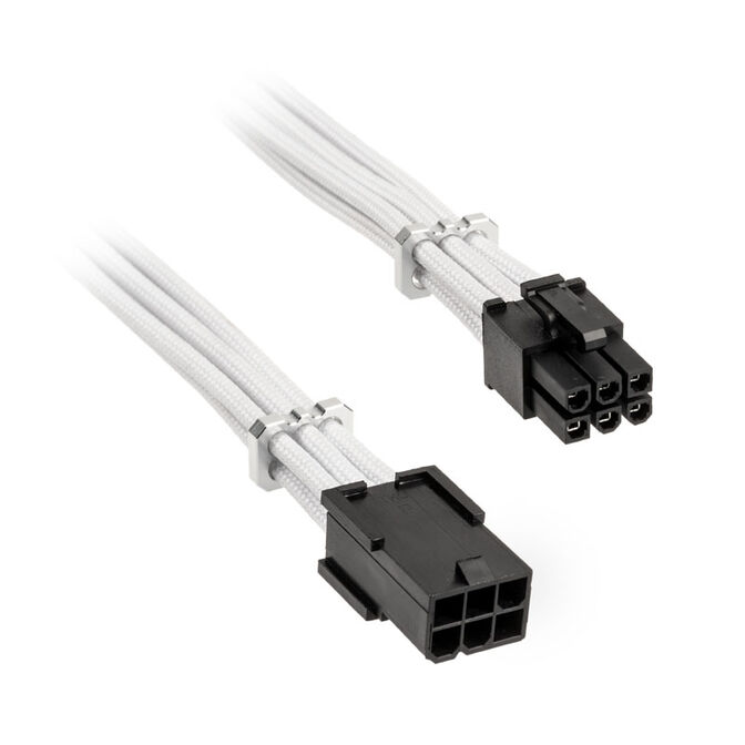 BitFenix Alchemy 6-Pin-PCIe-Verl&auml;ngerungskabel, 45 cm, sleeved - wei&szlig; image number 0