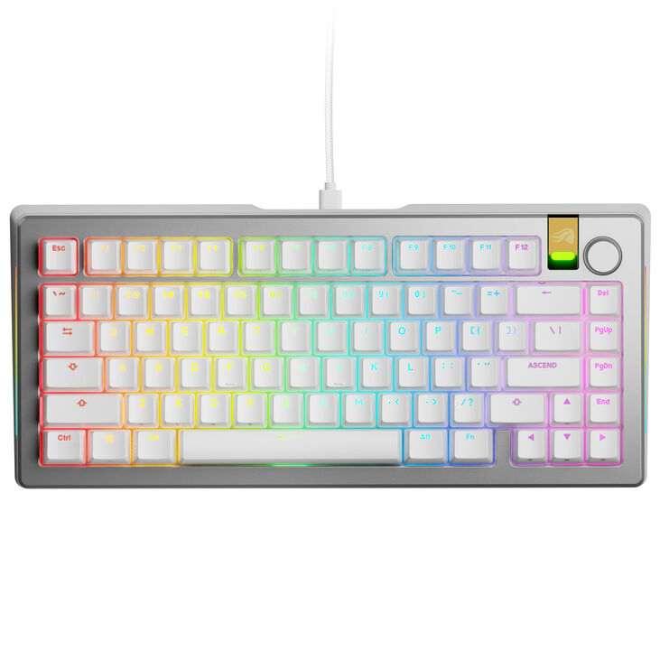 Glorious GMMK 3 Pro HE 75 % Custom Gaming-Tastatur - Pre-Built, ANSI (US), Fox HE Switches, silber image number 1