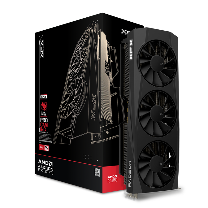 XFX Quicksilver Radeon RX 9070 OC Gaming Edition Graphics Card, 16384 MB GDDR6 image number 0