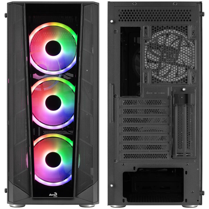 Aerocool Prism ARGB Mid Tower, Tempered Glass - Black image number 2