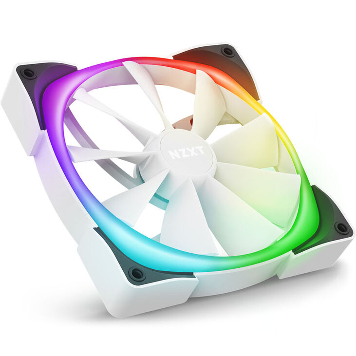 NZXT Aer RGB 2, PWM-Lüfter, 140mm, 2er Pack - weiß image number 2