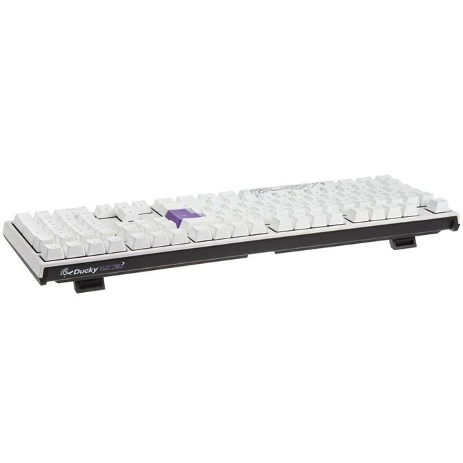 Ducky One 2 White Edition PBT Gaming Keyboard, MX-Blue, white LED - white image number 2
