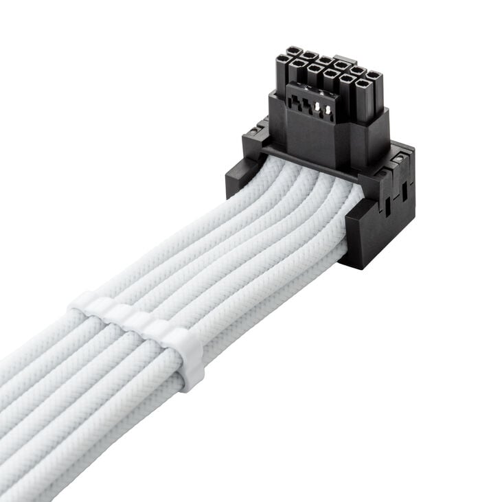 CableMod Universal Pro ModMesh 16-Pin to 16-Pin Cable, 90° Connector, Sleeved, StealthSense - White, 60 cm, Var. A image number 3