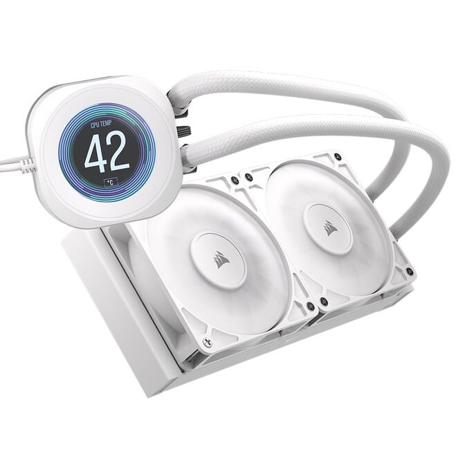 Corsair Nautilus RS 240 LCD ARGB Komplett-Wasserk&uuml;hlung - 240 mm, wei&szlig; image number 0