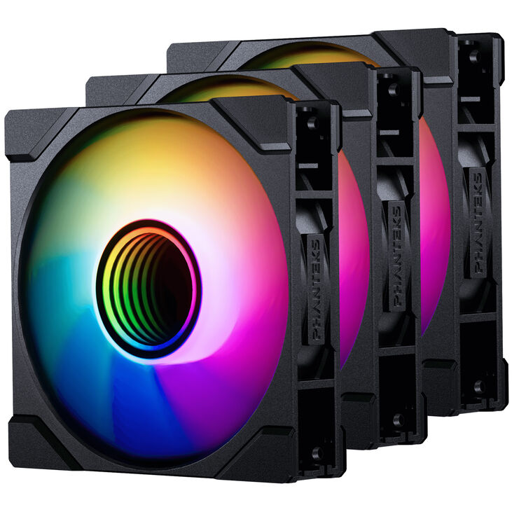 PHANTEKS M25 Gen2 PWM D-RGB Lüfter, 3er-Pack - Reverse Blade, 120mm, schwarz image number 0