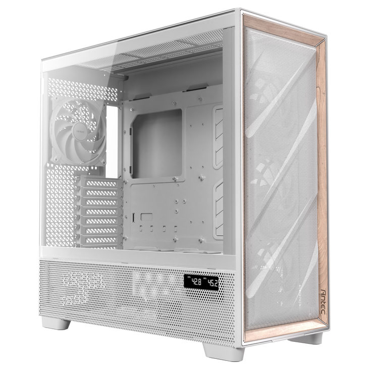 Antec Flux Pro PC Case, full tower, E-ATX, tempered glass – white image number 1