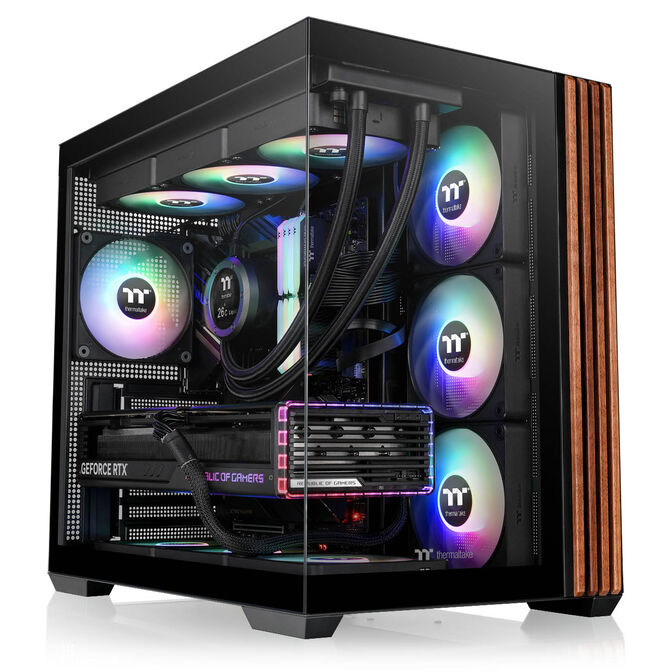 Thermaltake View 380 WS ARGB PC Case, Mid Tower, ATX, ARGB, Tempered Glass - Black image number 2