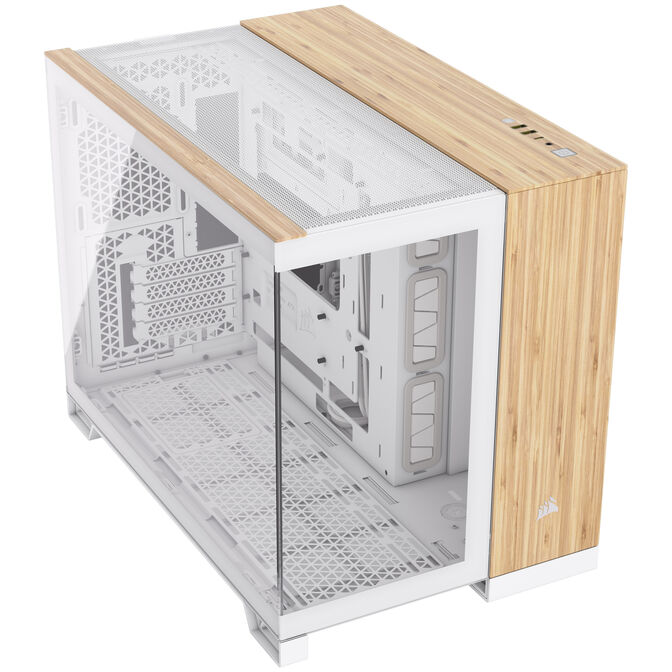 Corsair 2500X Micro-ATX Geh&auml;use, Tempered Glass - wei&szlig;, bambusholz image number 1
