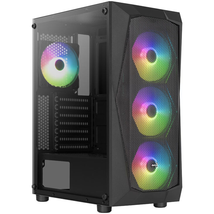 Aerocool Falcon V2 Mid-Tower, Tempered Glass - black image number 8