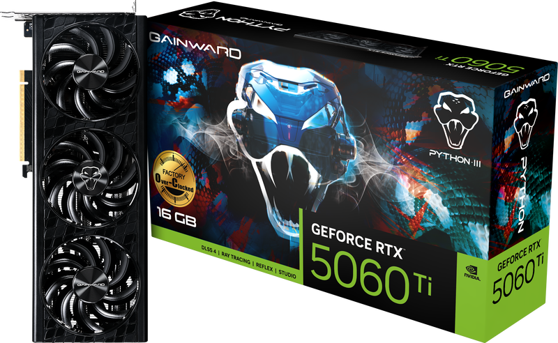 Gainward GeForce RTX 5060 Ti Python III OC, 16384 MB GDDR7