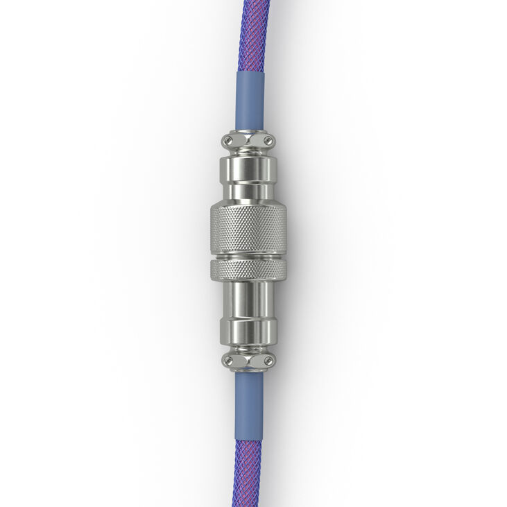 Glorious GMMK Coiled Cable Nebula, Spiral Keyboard Cable, USB-C/USB-A - Purple/Silver image number 2