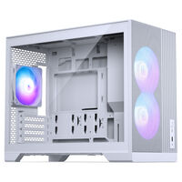 Phanteks XT M3 PC-Geh&auml;use, Mini-Geh&auml;use, mATX, RGB, Tempered Glass - inklusive 3x 120-mm-L&uuml;fter, wei&szlig;