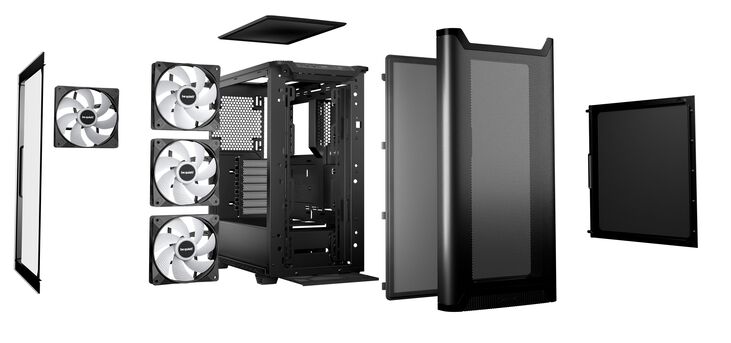 be quiet! Pure Base 501 LX PC-Gehäuse, Midi-Tower, ATX, Tempered Glass - schwarz image number 3