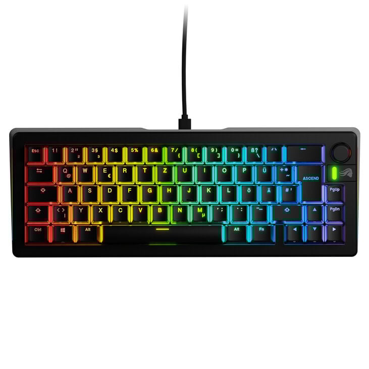 Glorious GMMK 3 65% Custom Gaming Keyboard - Pre-Built, ISO (DE), Fox Switches, Black image number 1