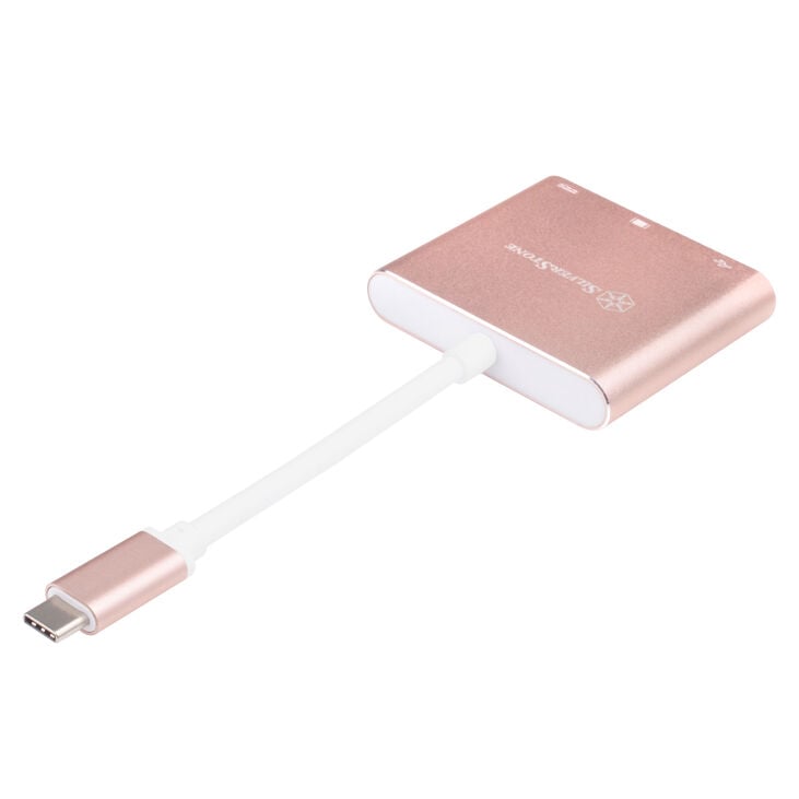 SilverStone SST-EP08P - USB 3.1 Typ-C Adapter auf HDMI/USB Type C/USB Type A - rosa image number 5
