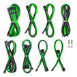 CableMod C-Series Pro ModMesh Sleeved 12V-2x6 12VHPWR Dual StealthSense Cable Kit for Corsair RMi, RMx (Black Label) - black/light green image number null