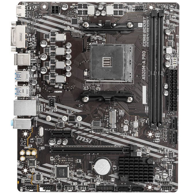 MSI A520M-A Pro Mainboard, Sockel AM4, AMD A520, Micro-ATX, DDR4 image number 2