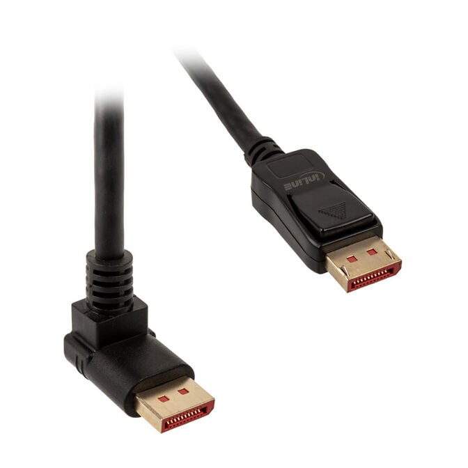InLine 8K (UHD-2) DisplayPort Kabel, nach oben gewinkelt, schwarz - 1m image number 0