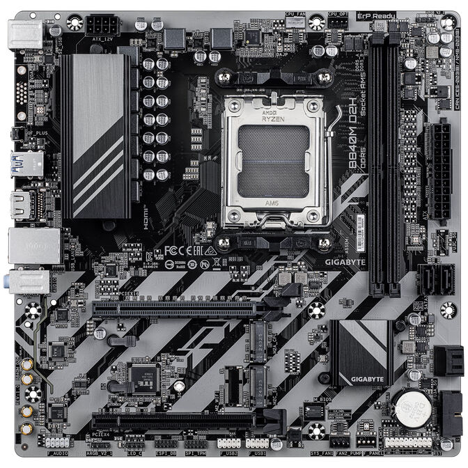 GIGABYTE B840M D2H motherboard, AM5 socket, AMD B840, Micro-ATX, DDR5 image number 2