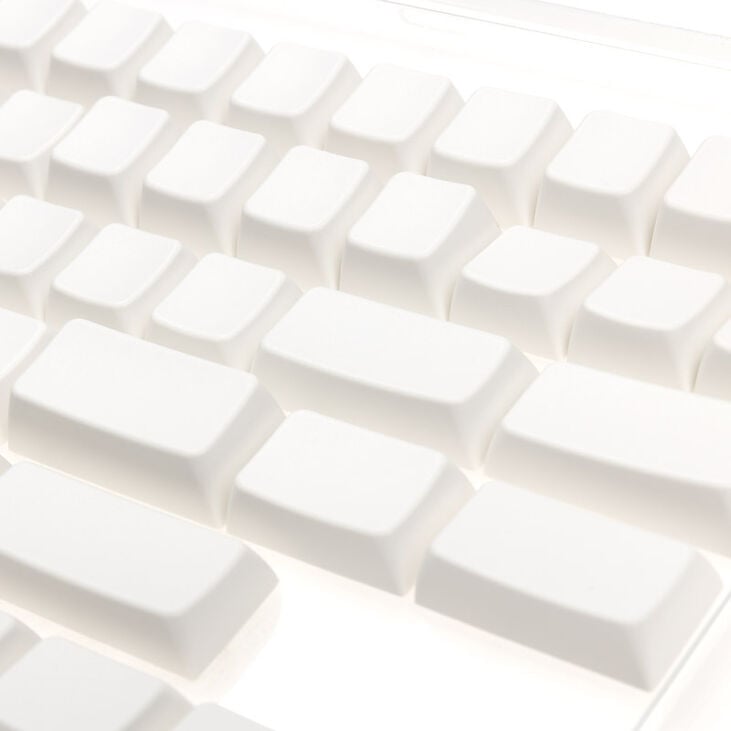 Ducky Blank White PBT Set, MDA Profile - 133 Keycaps, ANSI US Layout, ANSI US Layout image number 1