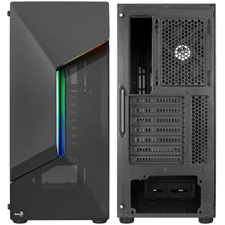 Aerocool Scape-G-BK-v1 Mid Tower, Tempered Glass - Black image number 2