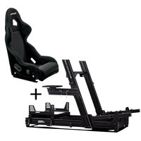Next Level Racing GTElite Aluminium Simulator Cockpit - Wheel Plate Edition + O-Rouge C1-XL Cold Fusion Simracing Seat