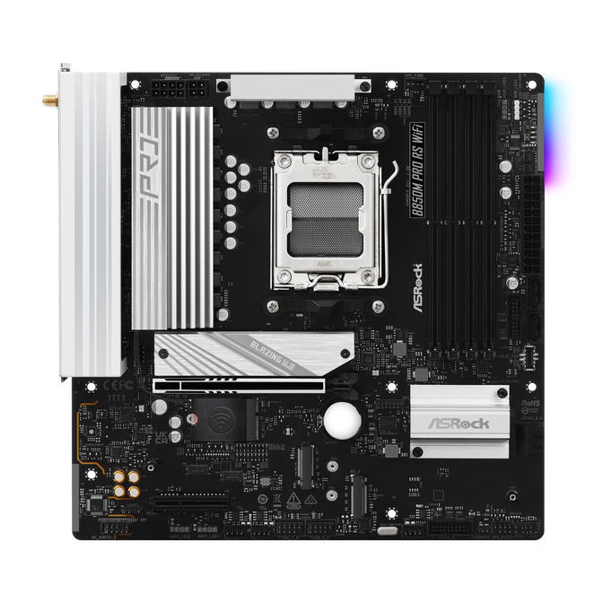 ASROCK B850M Pro RS WiFi motherboard, Socket AM5, AMD B850, Micro-ATX, DDR5 image number 3